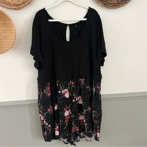 Torrid Black Floral Romper